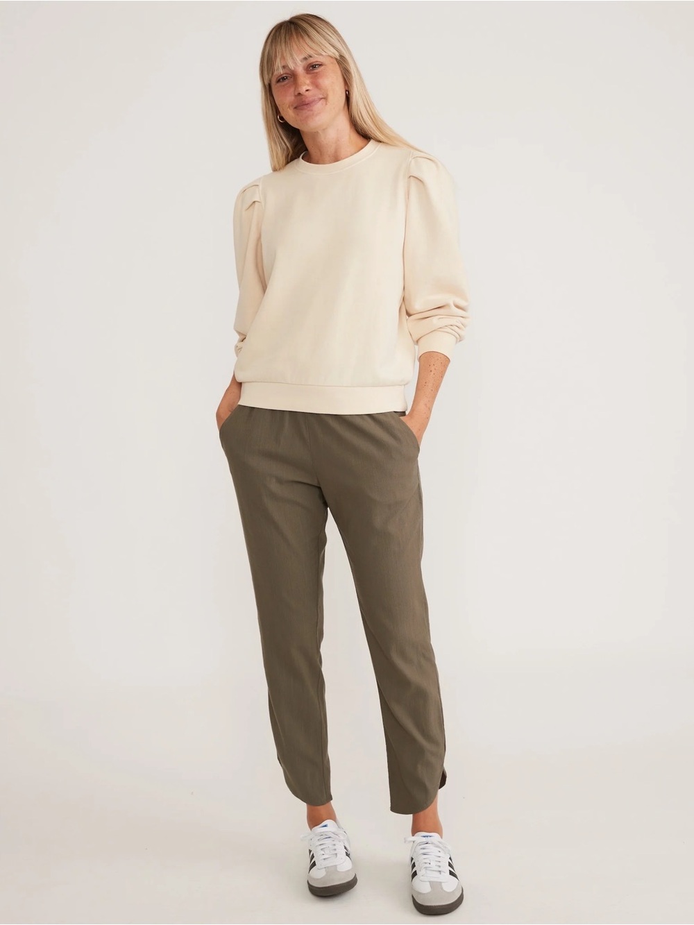 Marine Layer Women’s Allison Pull On Ankle Pant Women XS Olive Green High Rise